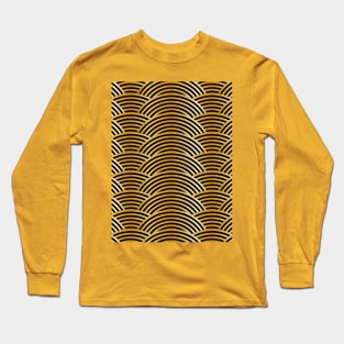 Gold Tiger Waves - Black Yellow Brown Abstract Long Sleeve T-Shirt